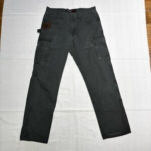 Wrangler Men's Olive Riggs Workwear Ripstop Ranger Cargo Pants Carpenter Durable